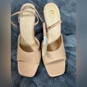 Elegant Beige Open-Toe Heels